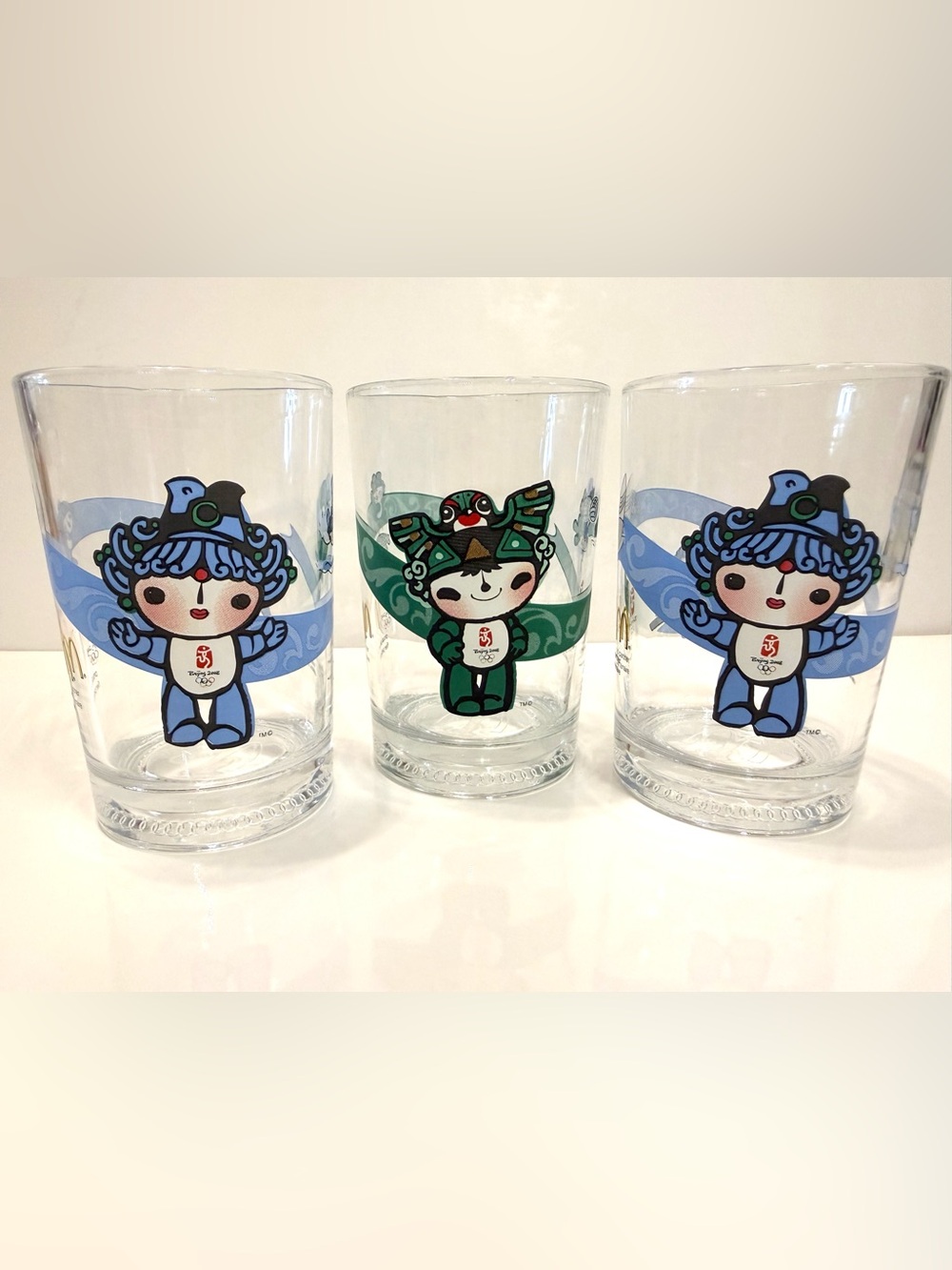 McDonald’s Beijing 2008 Olympics Fuwa Glasses - Set of 3 Collectibles